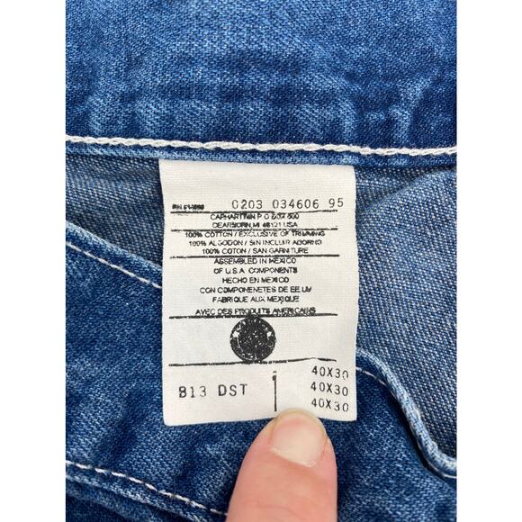 Carhartt Medium Wash Cargo Pockets Denim Jeans Blue Size 40x30 - Picture 6 of 9